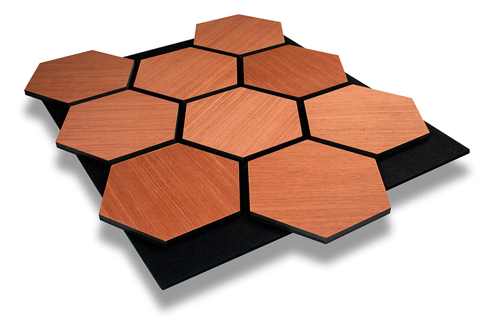 Hexagon Mahagony akustisk træpanel